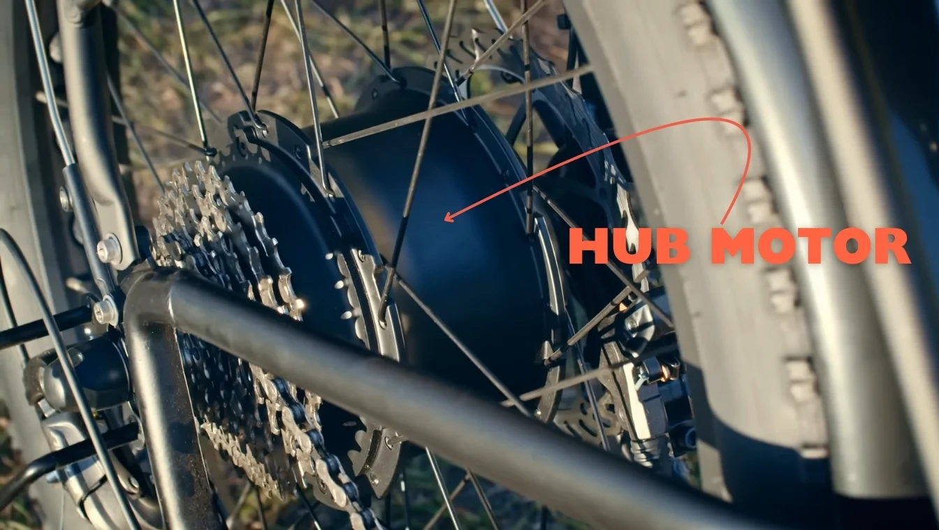 this image is showing where hub motor is fitted in an e-bike.