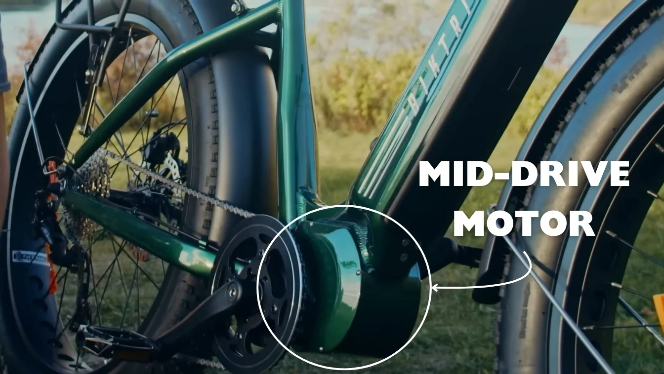 this image is showing where mid drive motor is fitted in an e-bike.